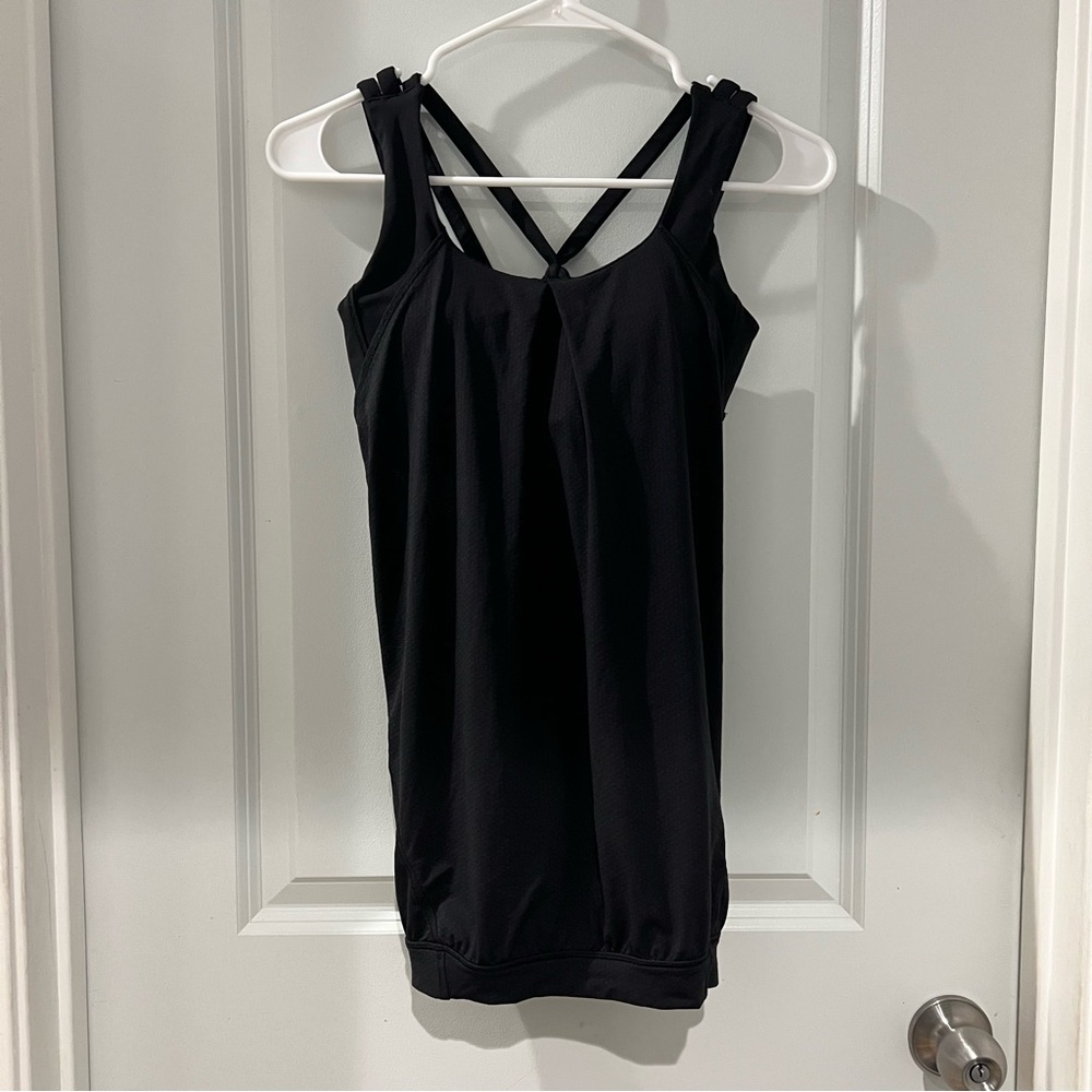 Lululemon Black Tank Top with Padded Sports Bra